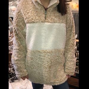 Tan Sherpa Pullover [Oversized]